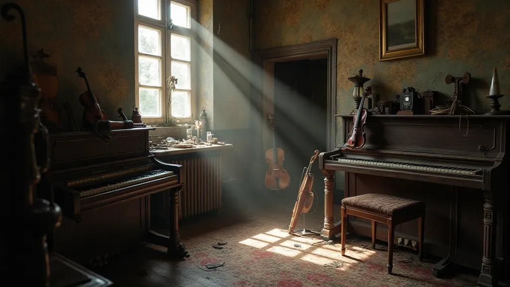 Collection of antique musical instruments