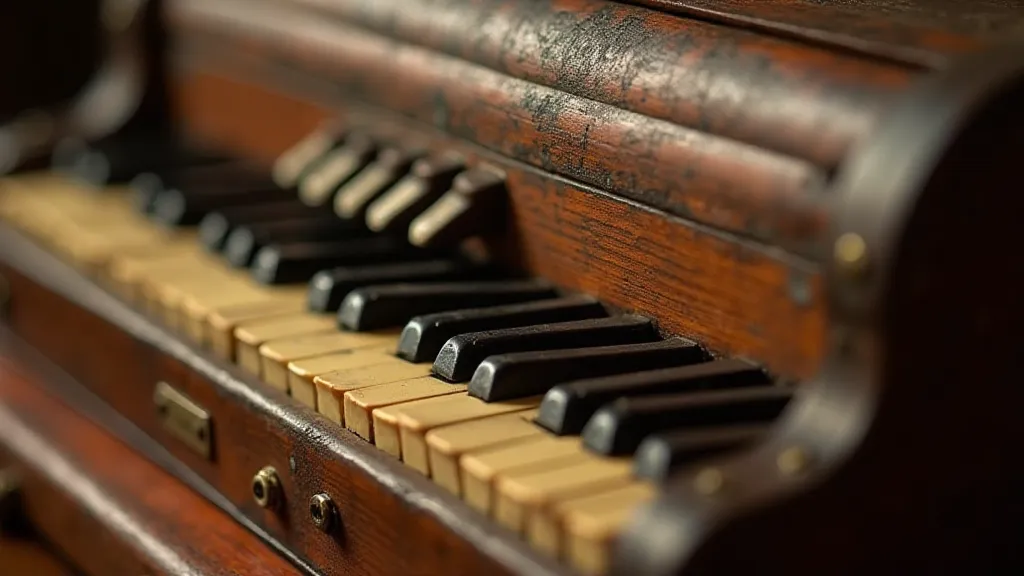 Detail of an antique accordion