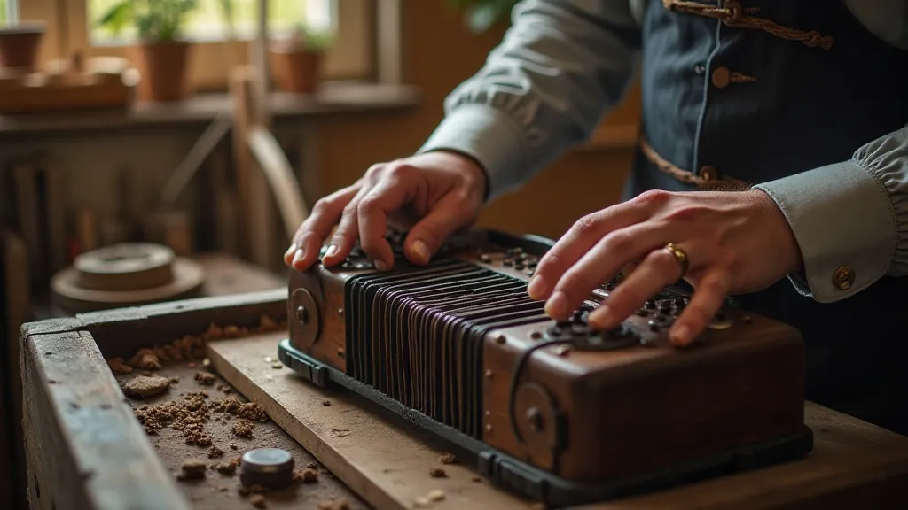 Accordion maker at work