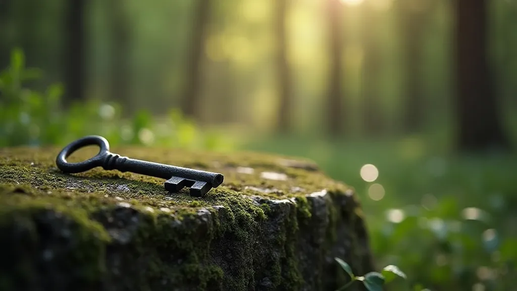 A single key on a stone